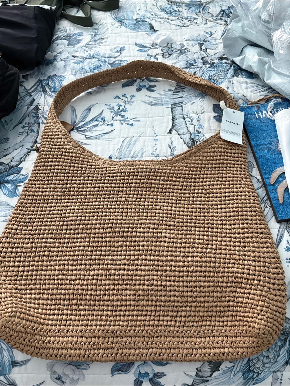 Coach Woven Straw Tote in Tan - Picture 6 of 6